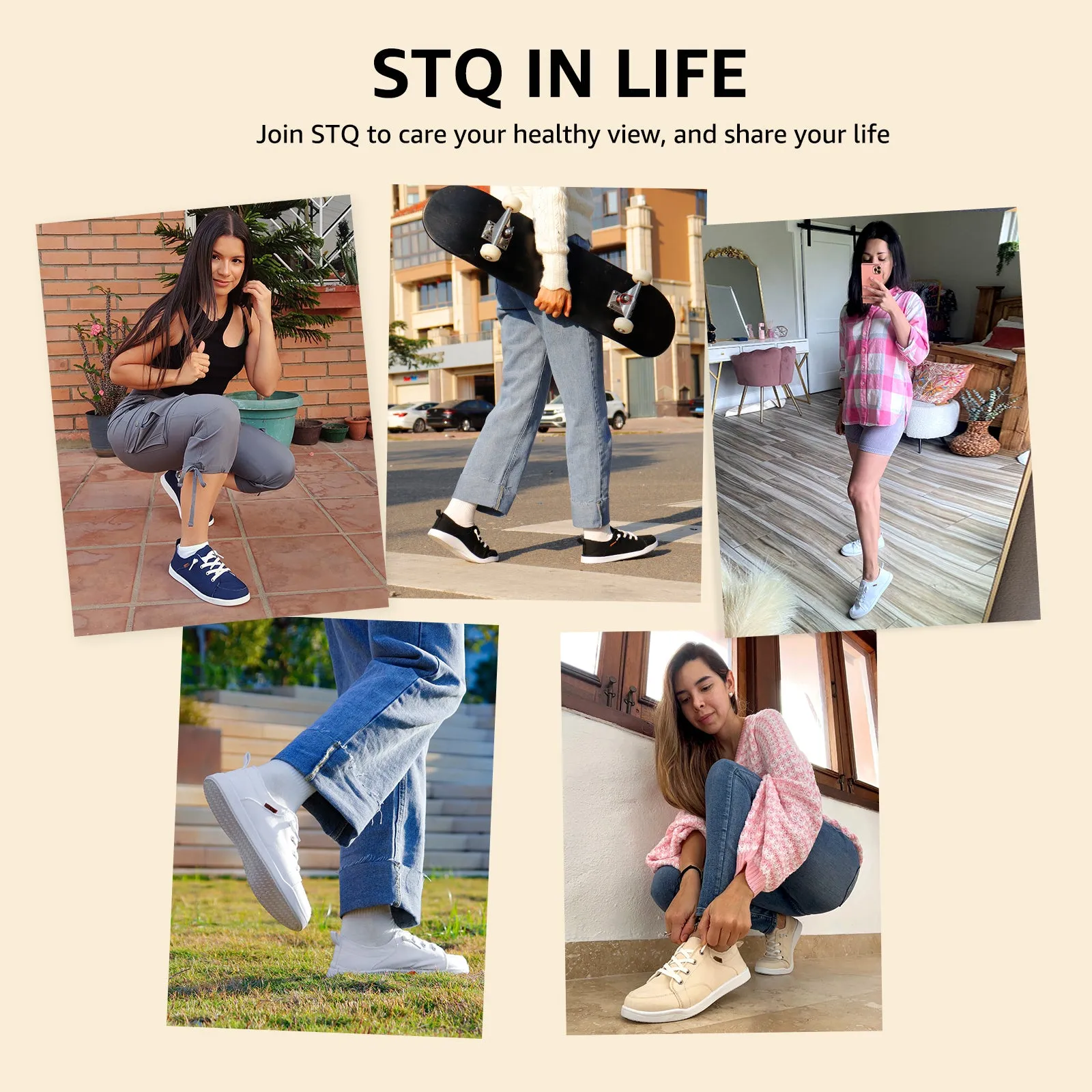 STQ Slip on Sneakers for Women Casual Canvas Shoes Machine Washable