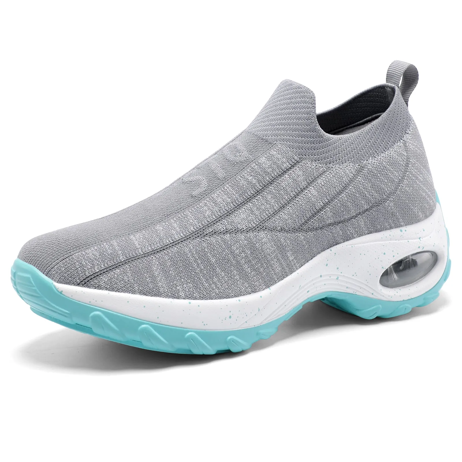 STQ Womens Slip on Walking Shoes Breathable Non Slip Work Shoes Comfortable Air Cushion Orthopedic Sneakers with Arch Support