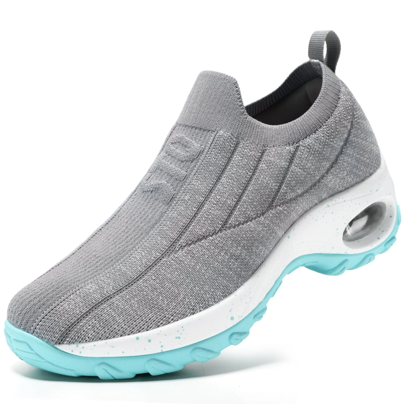 STQ Womens Slip on Walking Shoes Breathable Non Slip Work Shoes Comfortable Air Cushion Orthopedic Sneakers with Arch Support