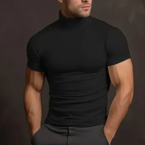 Stretch-Shirt mit Rollkragen aus Mattem Material