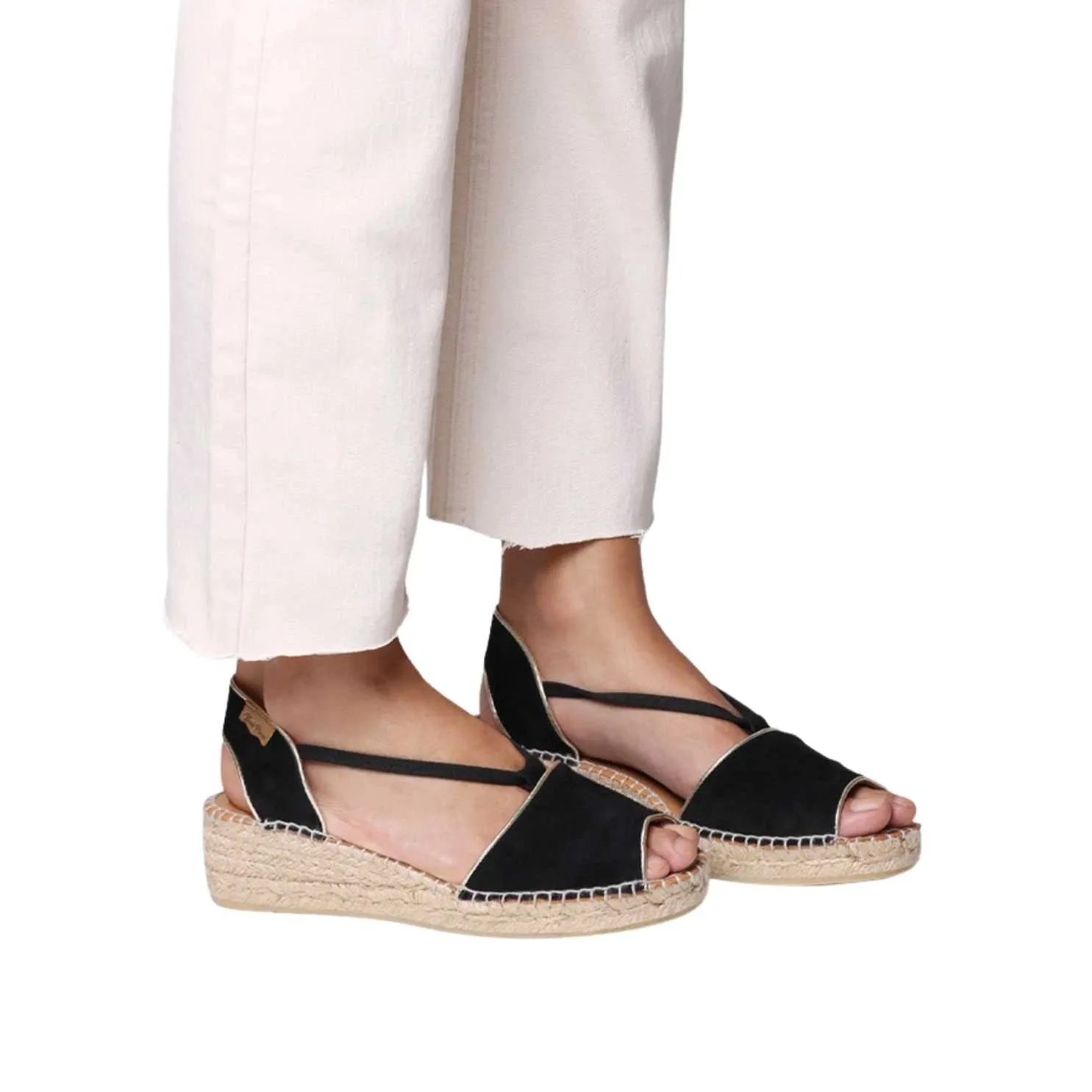 Suede Leather Wedge Espadrille for Women - Bilda