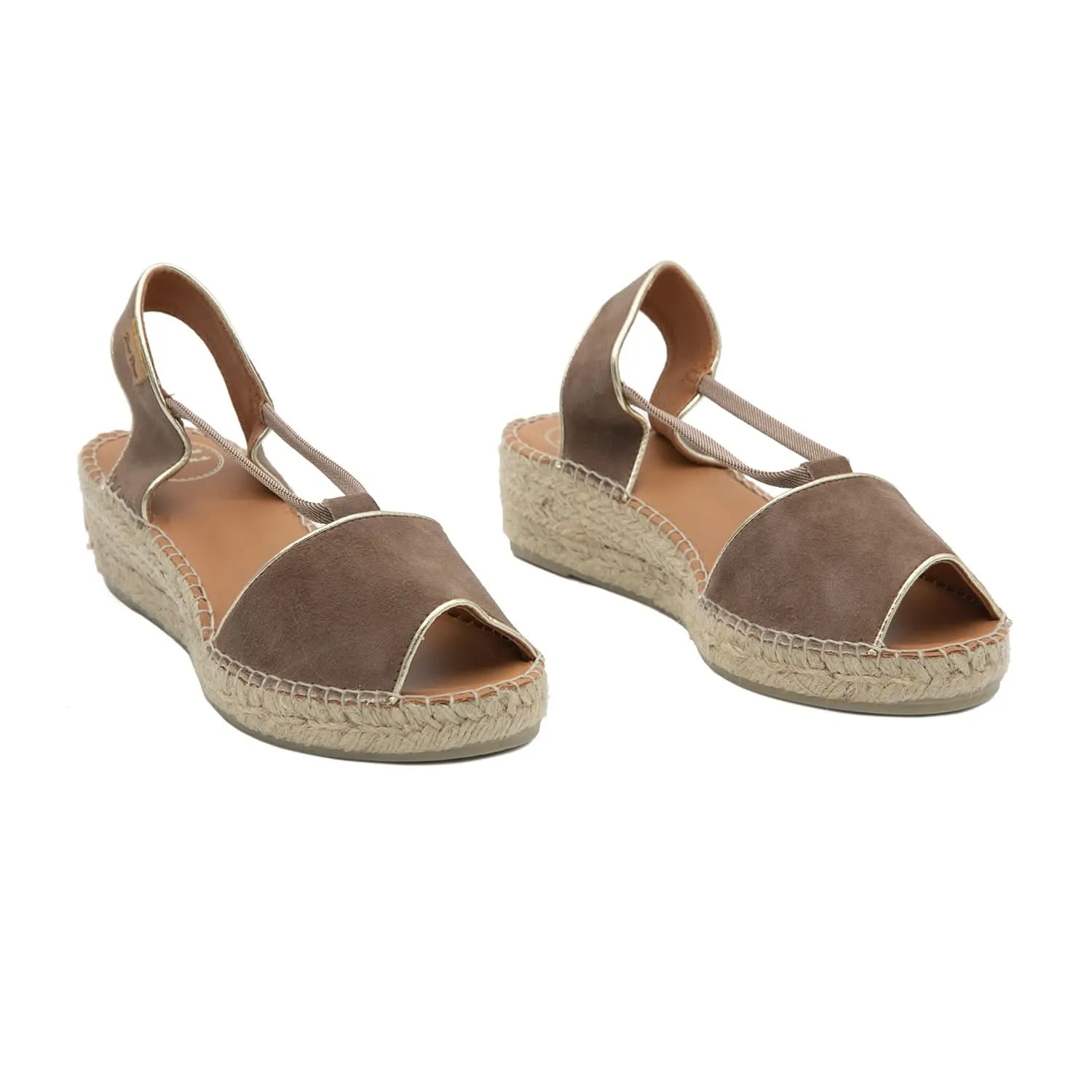 Suede Leather Wedge Espadrille for Women - Bilda