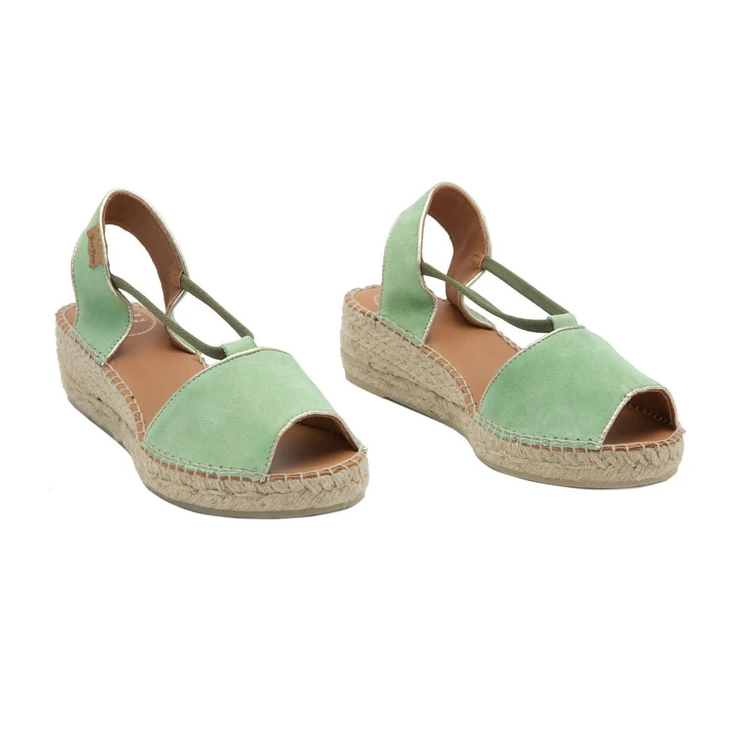 Suede Leather Wedge Espadrille for Women - Bilda
