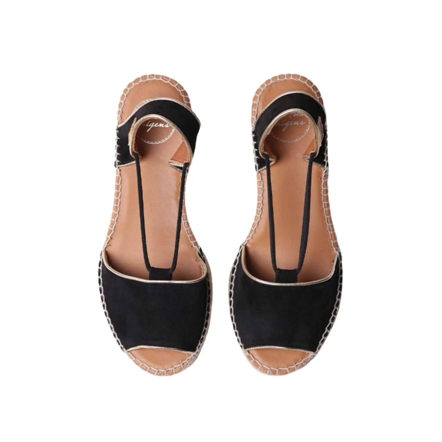 Suede Leather Wedge Espadrille for Women - Bilda
