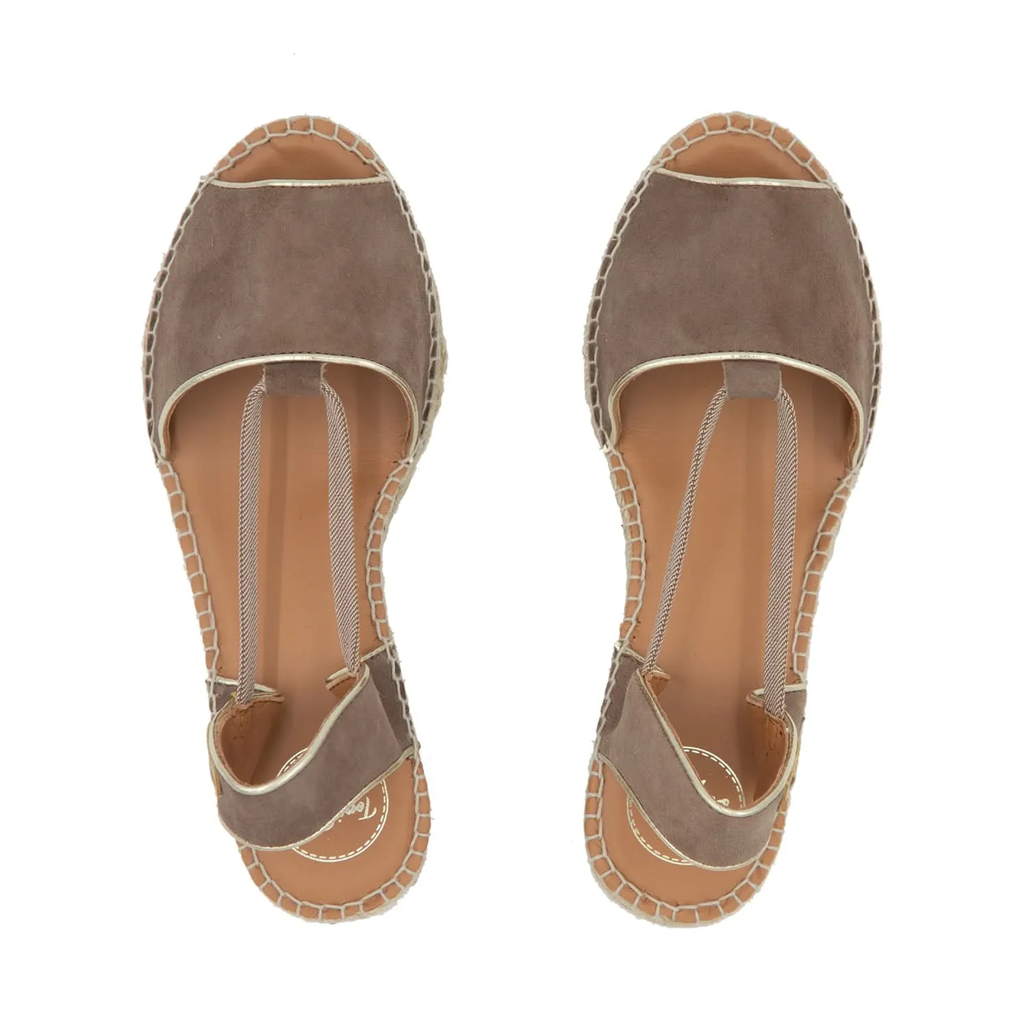 Suede Leather Wedge Espadrille for Women - Bilda