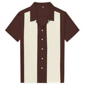 SummerCool Herren vertikal gestreiftes Bowlinghemd