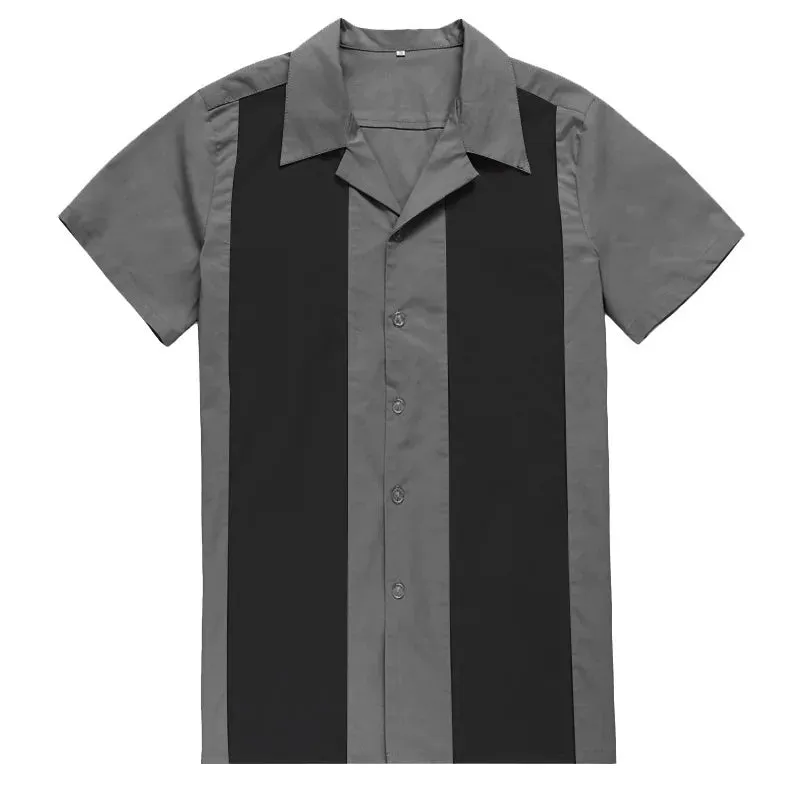SummerCool Herren vertikal gestreiftes Bowlinghemd