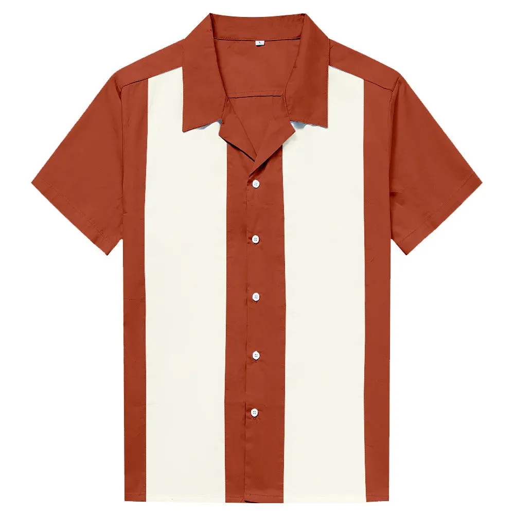 SummerCool Herren vertikal gestreiftes Bowlinghemd