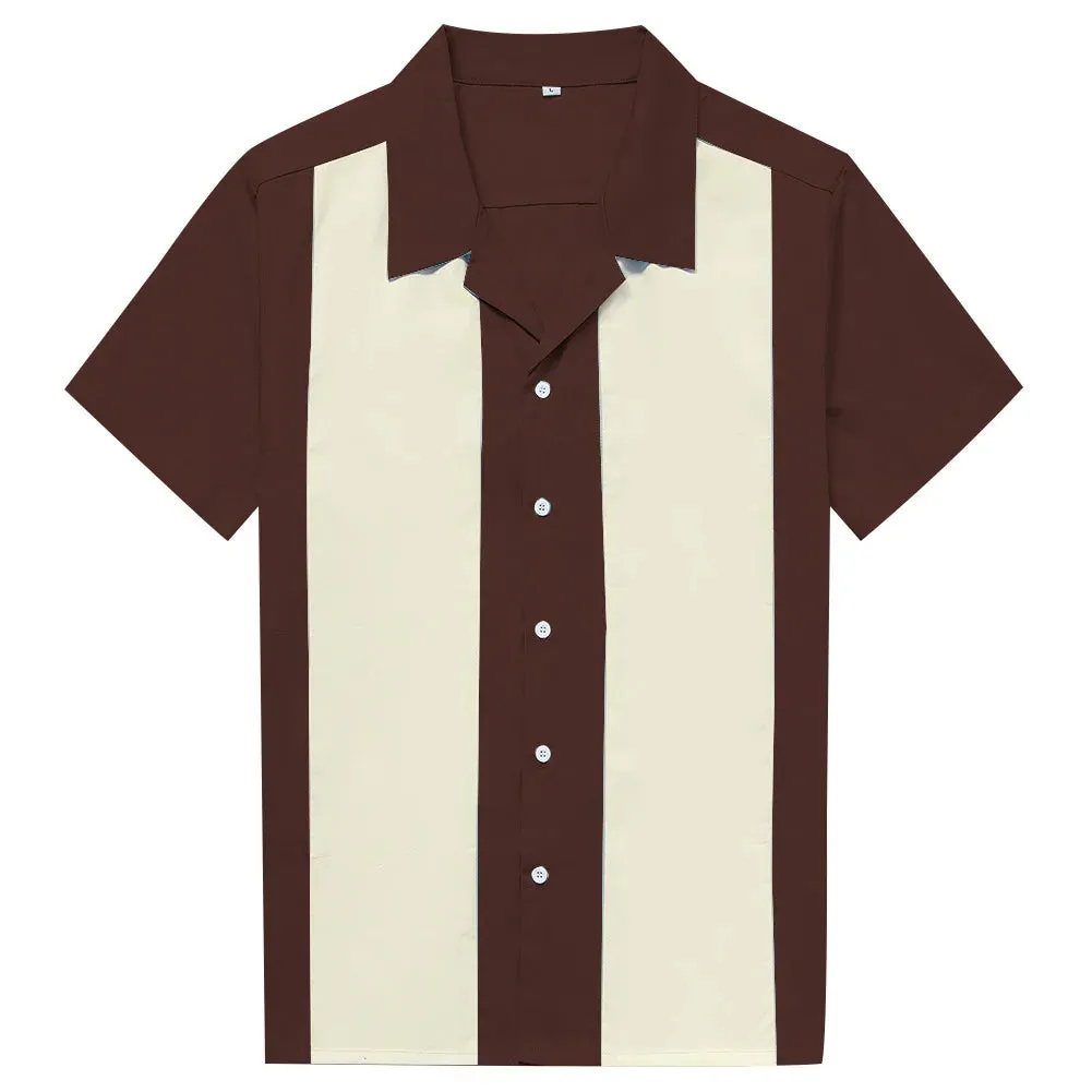 SummerCool Herren vertikal gestreiftes Bowlinghemd
