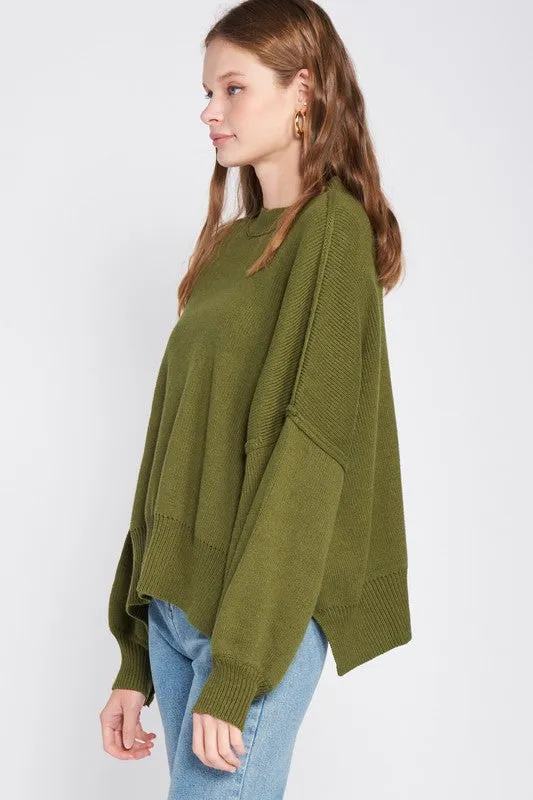 Sweaters OVER FITTED LONG SLEEVE SWEATER TOP