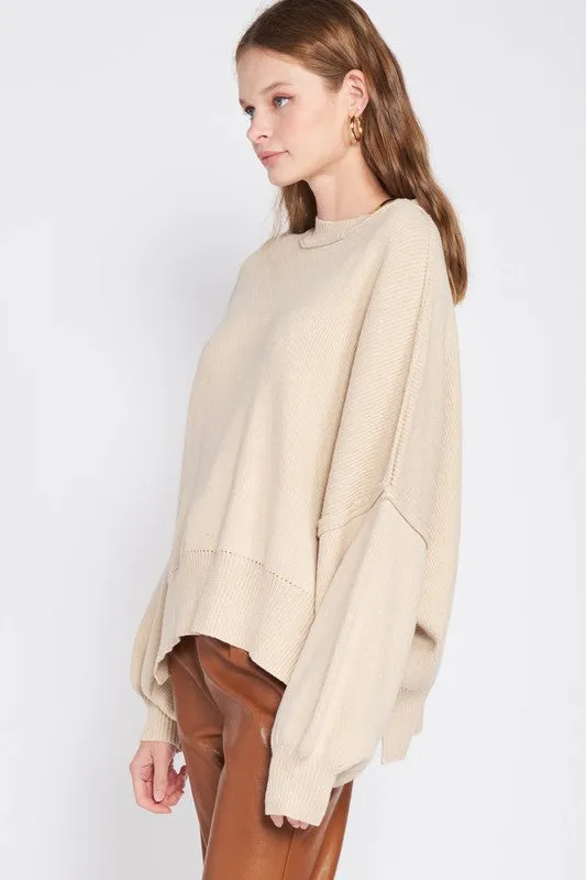 Sweaters OVER FITTED LONG SLEEVE SWEATER TOP