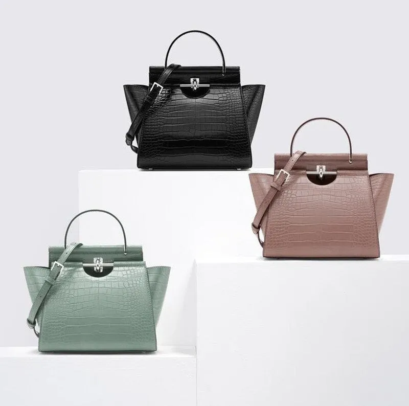 swing bag Women Metal Button Handbag