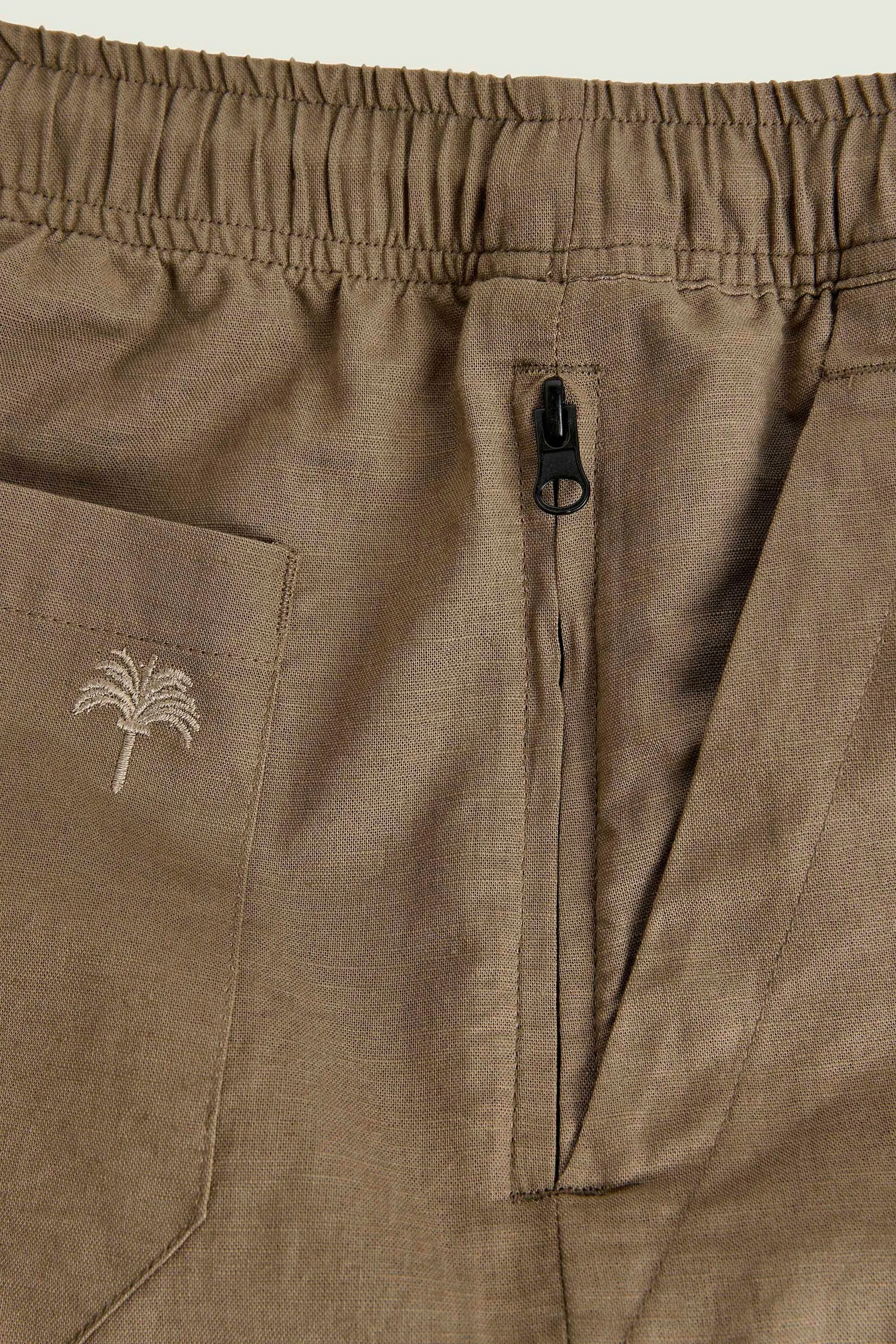 Taupe Linen Shorts