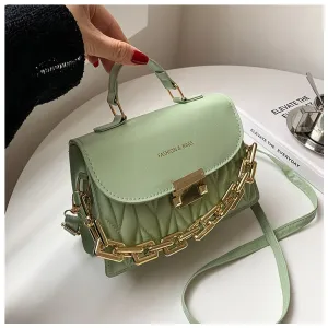 Textured Chain Shoulder Tote Purse