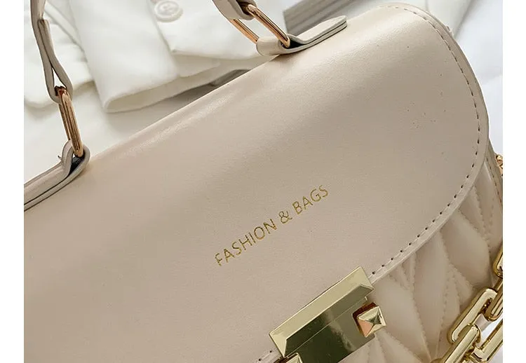 Textured Chain Shoulder Tote Purse
