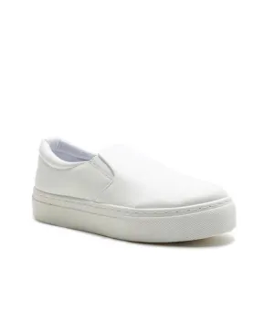 The Aubrey White Slip On Sneaker