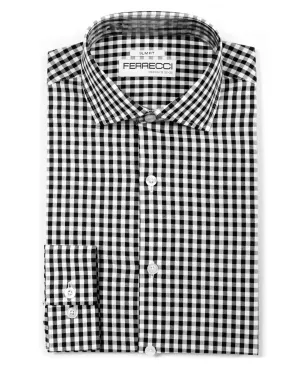The Black Gingham Slim Fit Cotton Dress Shirt