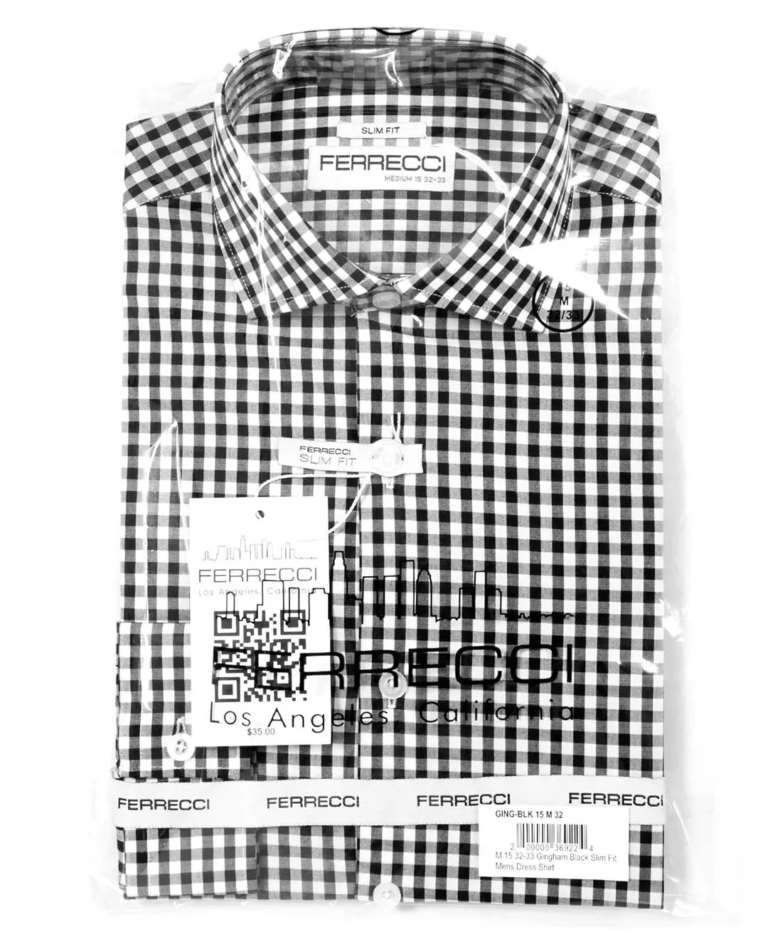 The Black Gingham Slim Fit Cotton Dress Shirt