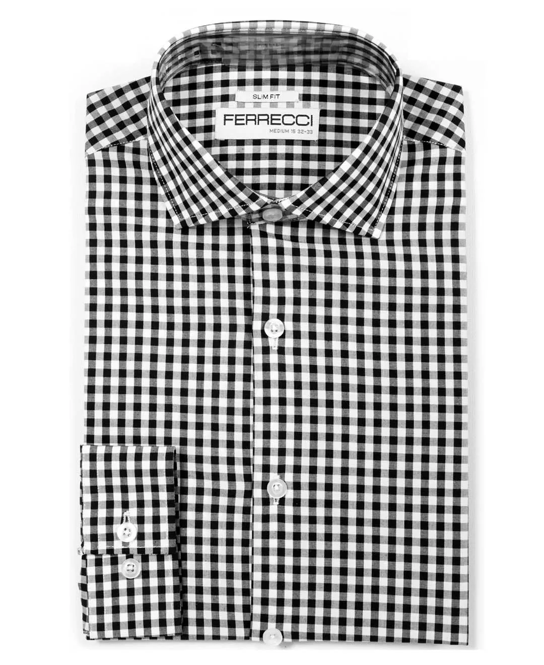 The Black Gingham Slim Fit Cotton Dress Shirt