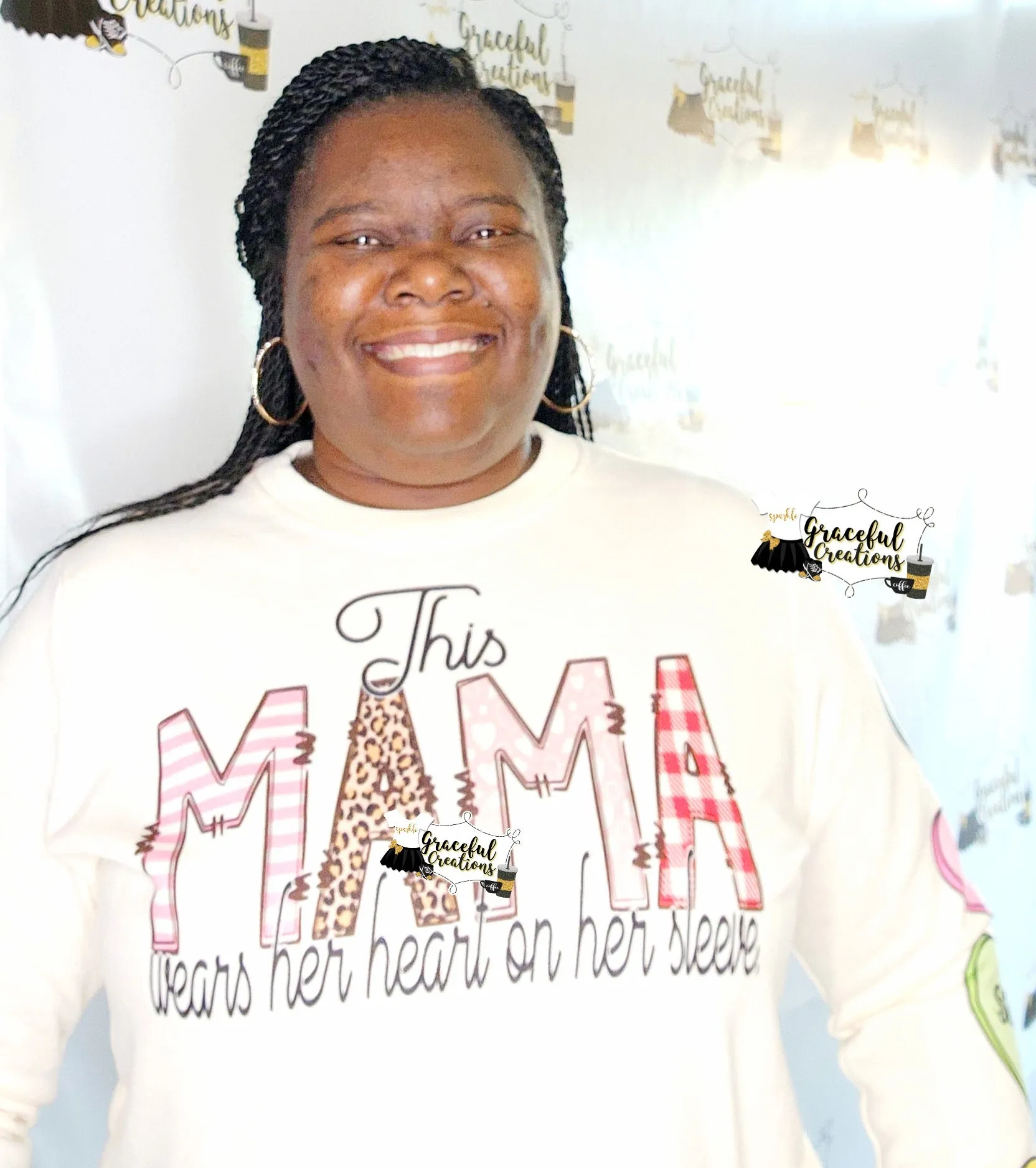 This Mama Wears Her Heart On Her Sleeve PNG Individual Designs