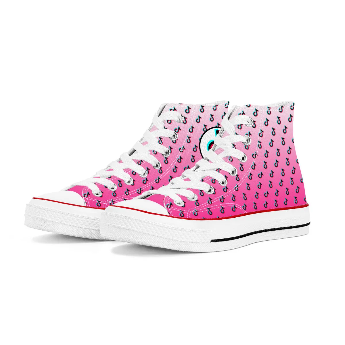TikTok High Top Canvas Shoes - Pink TikTok Sneakers