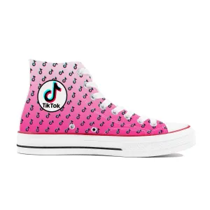 TikTok High Top Canvas Shoes - Pink TikTok Sneakers