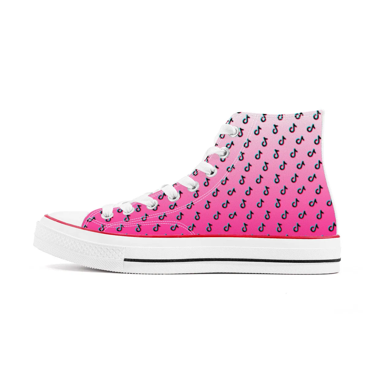 TikTok High Top Canvas Shoes - Pink TikTok Sneakers