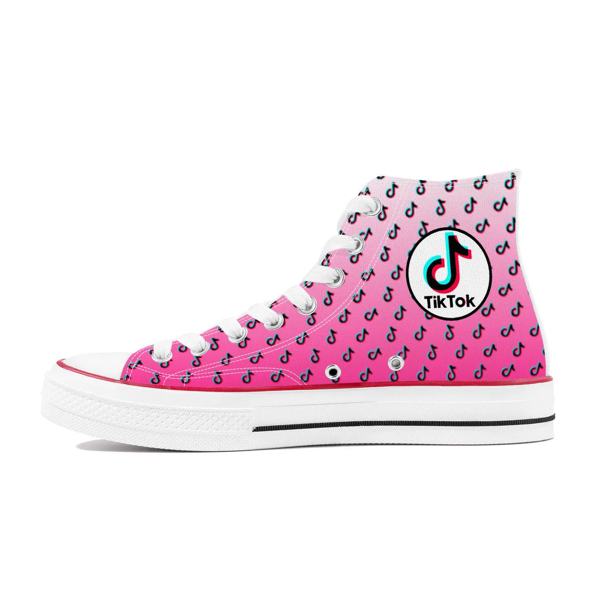 TikTok High Top Canvas Shoes - Pink TikTok Sneakers