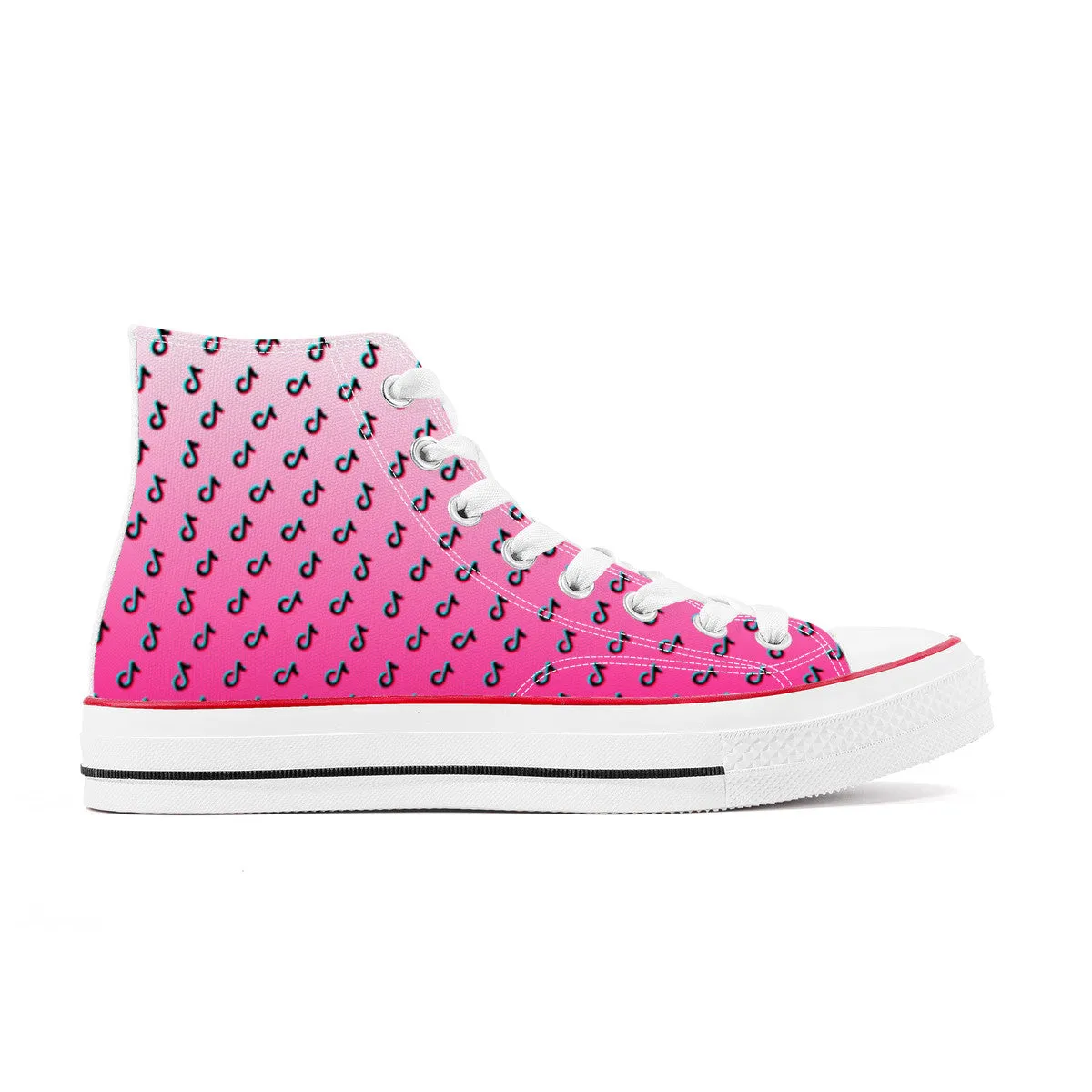 TikTok High Top Canvas Shoes - Pink TikTok Sneakers