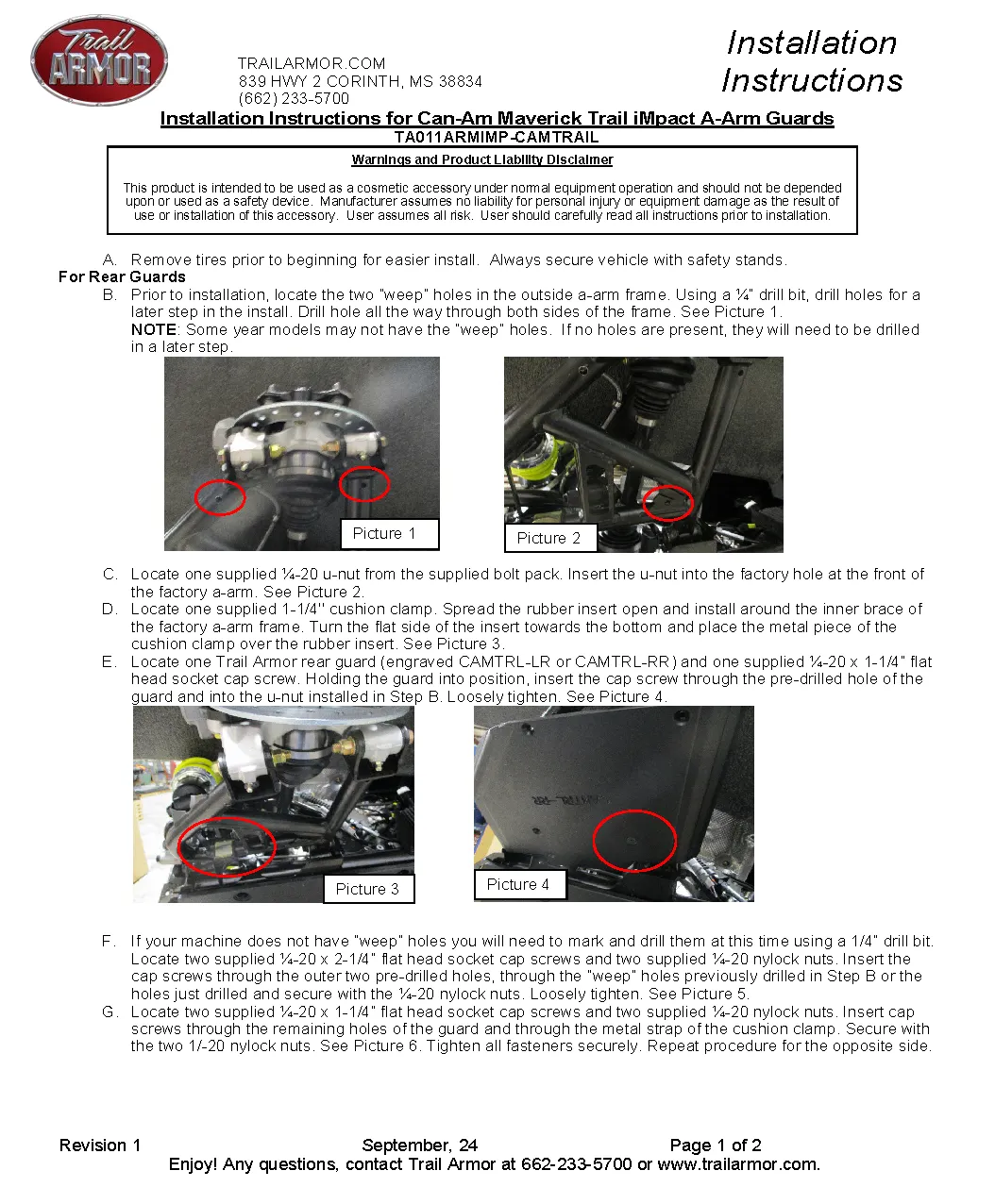 Trail Armor Can Am Maverick Trail iMpact A-Arm Guards