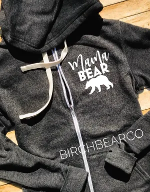 Triblend Unisex Fleece Zipper Hoodie Mama Bear Hoodie Blessed Mama Sweatshirt - Funny Sweatshirt - Women's Hoodie - Funny Hoodie - Mom Shirt