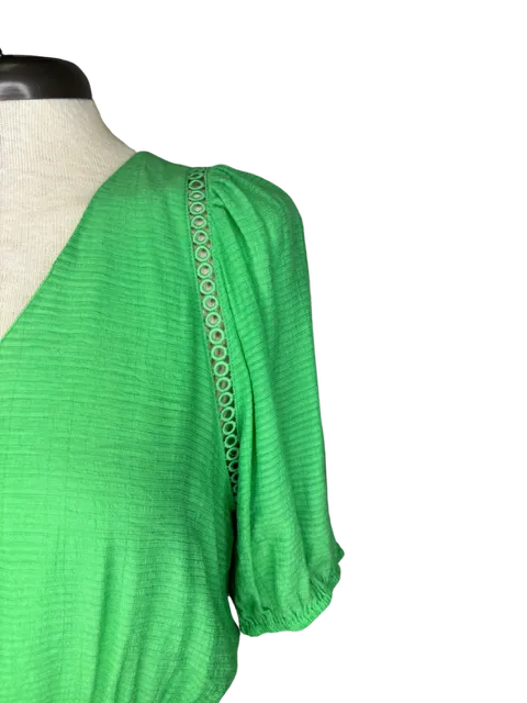 Trim Cinch Waist Dress Evergreen