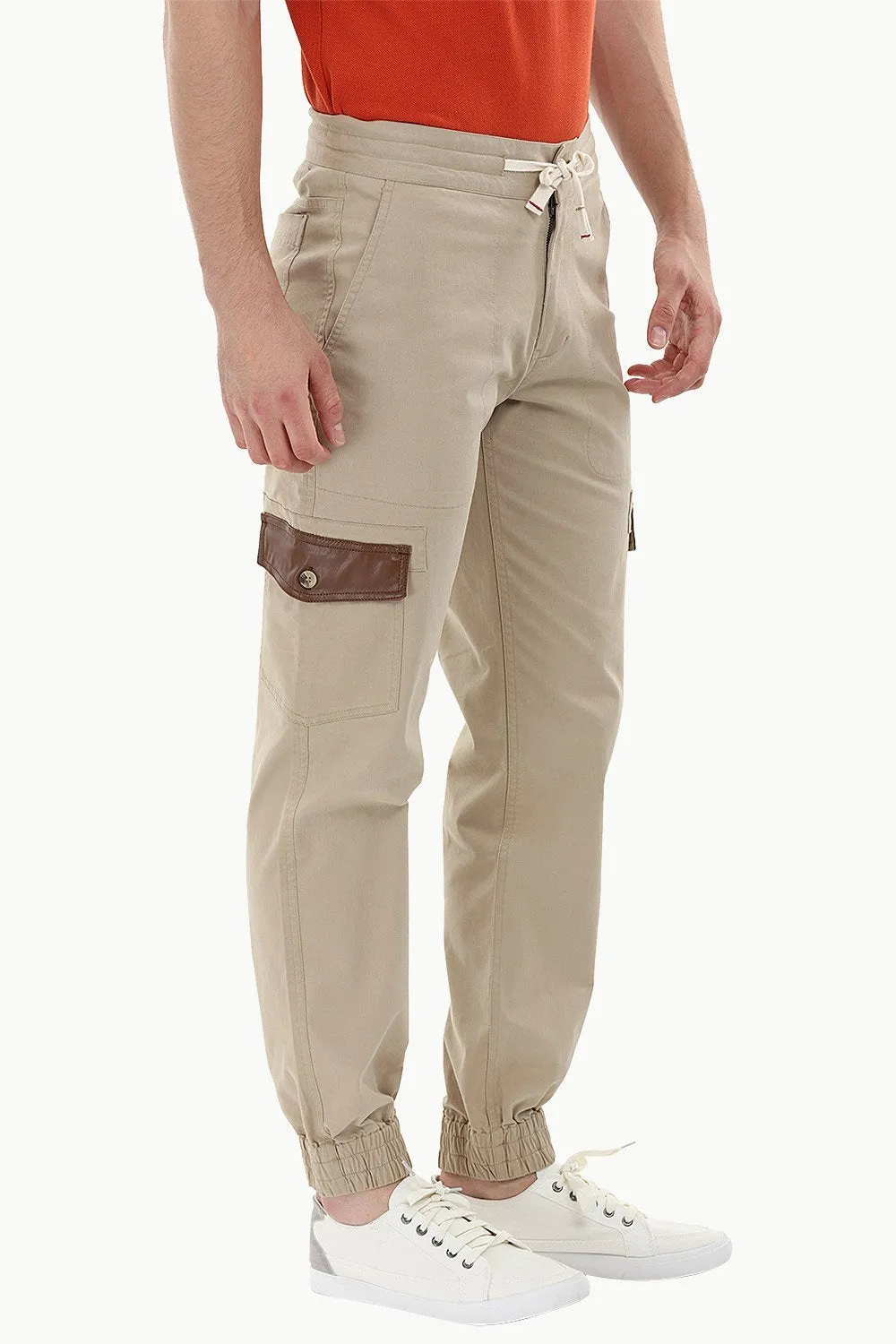 Twill Cargo Cuff Jogger Pants