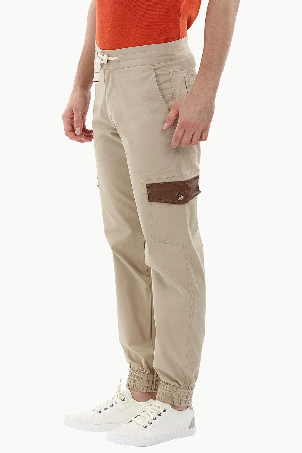 Twill Cargo Cuff Jogger Pants