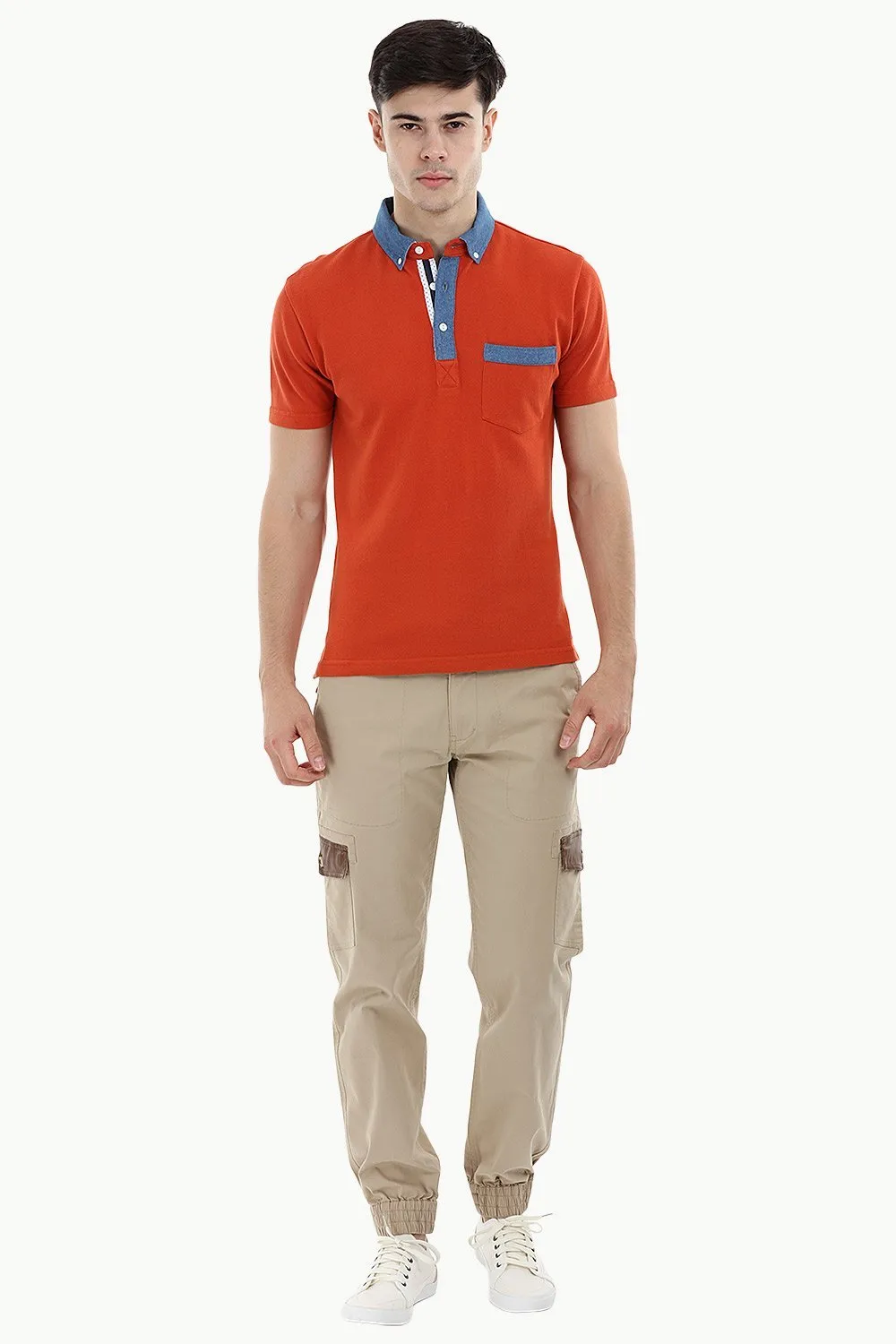 Twill Cargo Cuff Jogger Pants