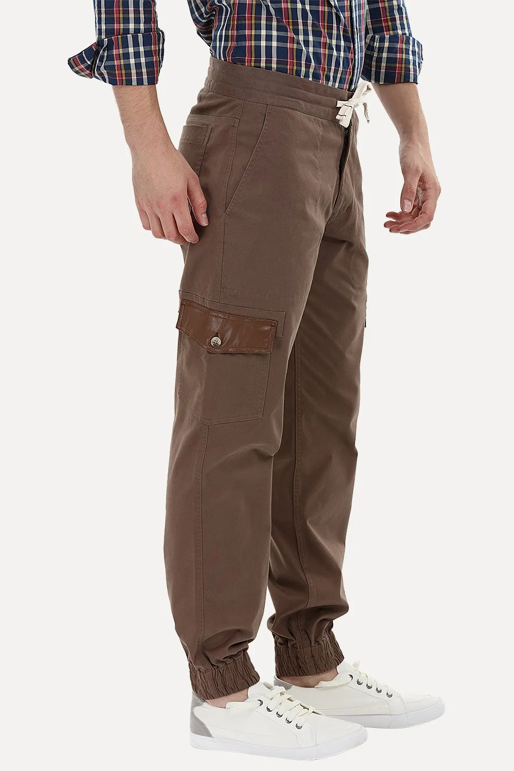 Twill Cargo Cuff Jogger Pants