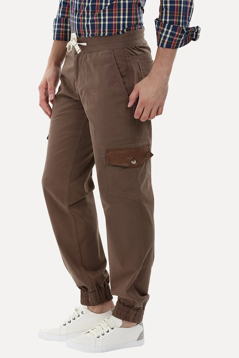 Twill Cargo Cuff Jogger Pants