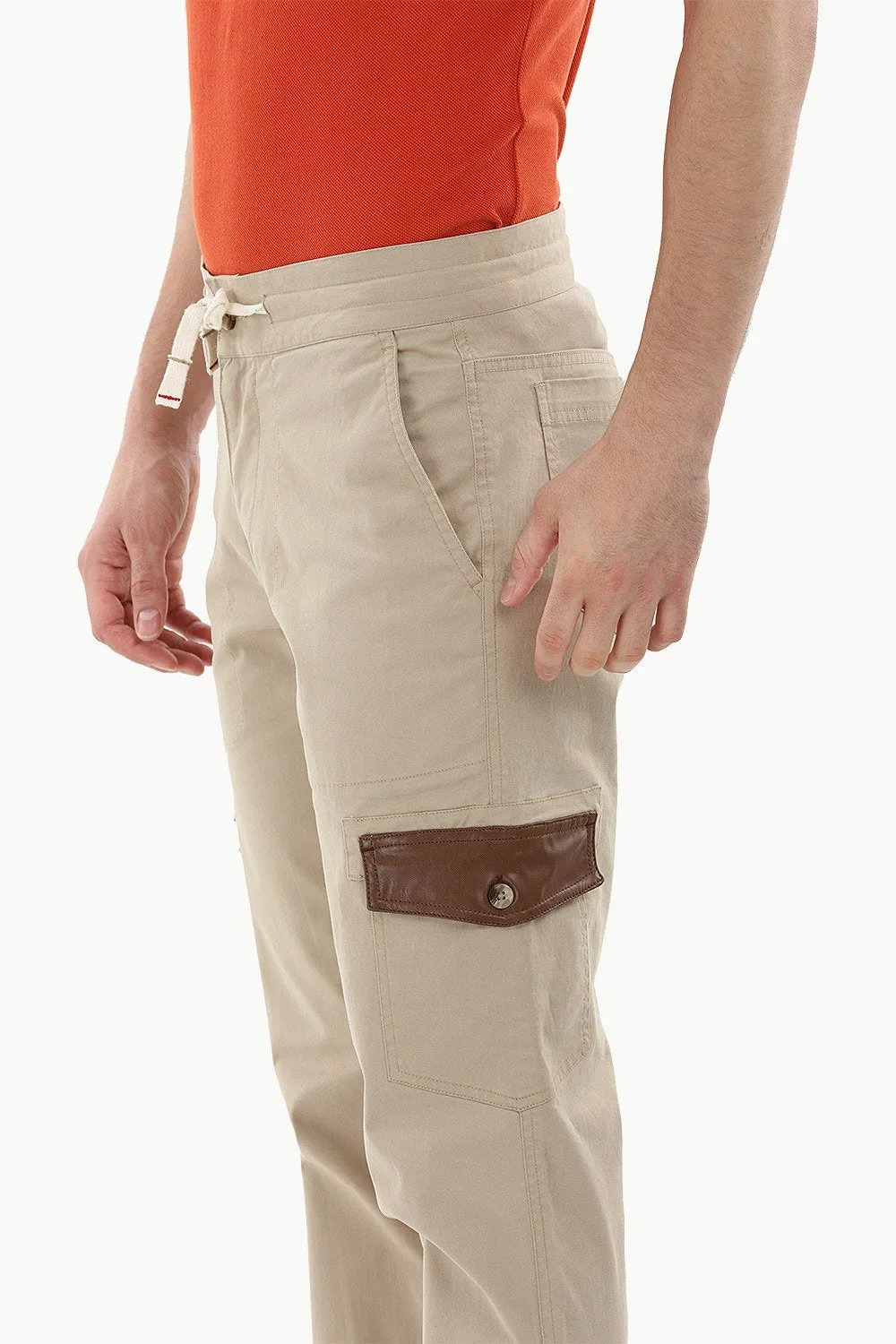 Twill Cargo Cuff Jogger Pants