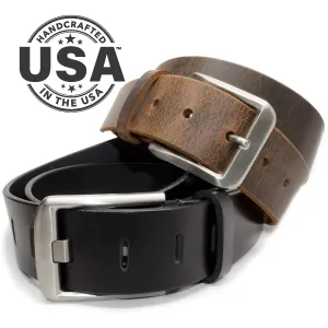 Ultimate Titanium Leather Belt Set by Nickel Smart®