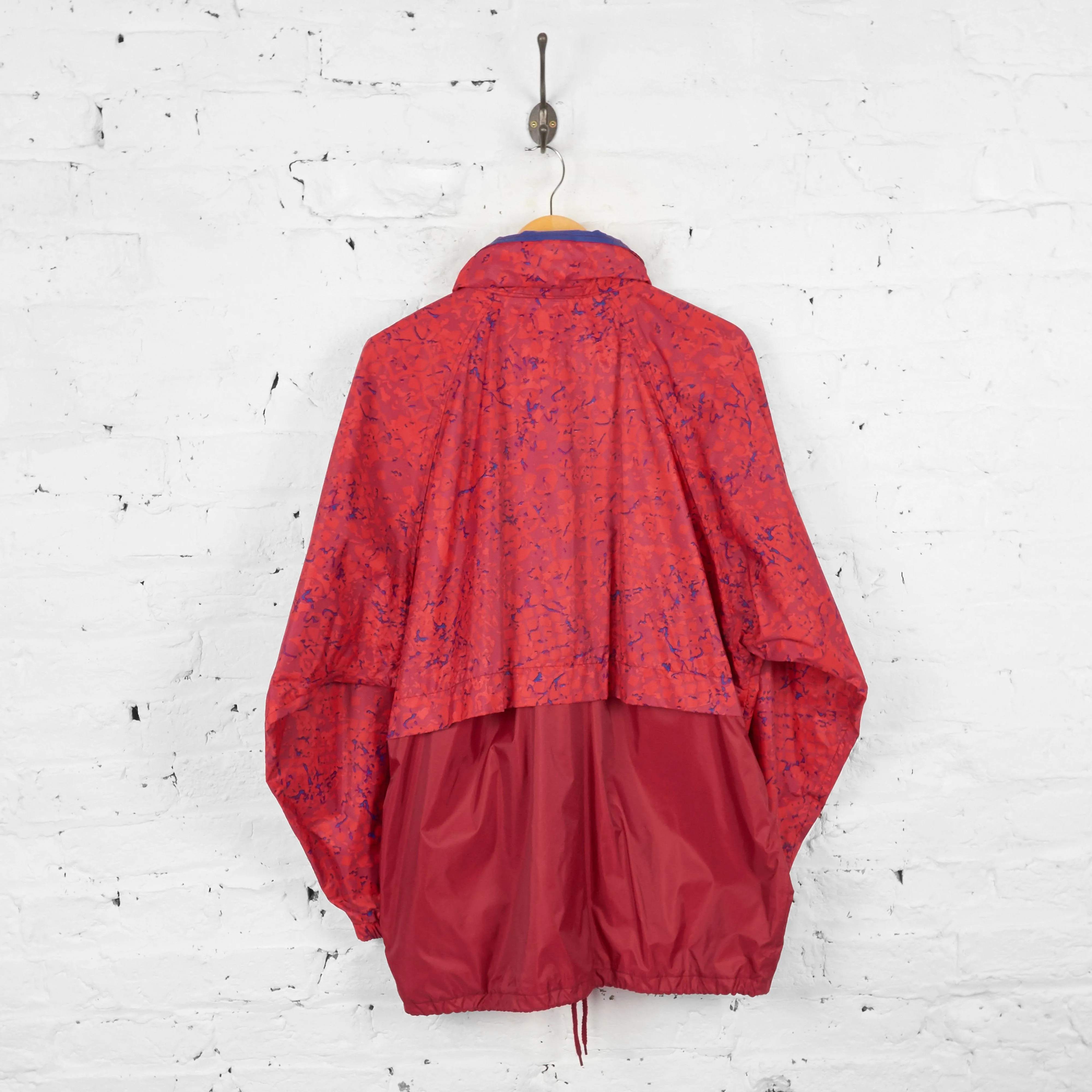 Vintage K-Way Rain Jacket Cagoule - Red - L