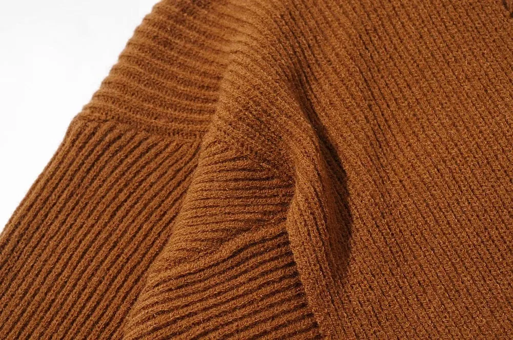 Vintage V-neck Batwing Sleeve Cross Design Knit Sweaters