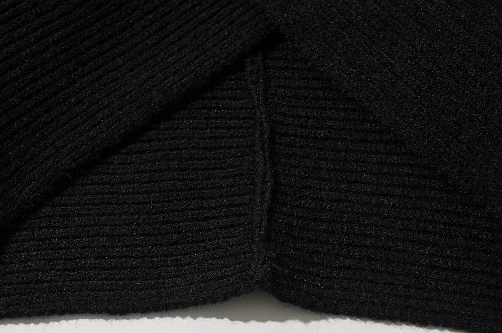 Vintage V-neck Batwing Sleeve Cross Design Knit Sweaters