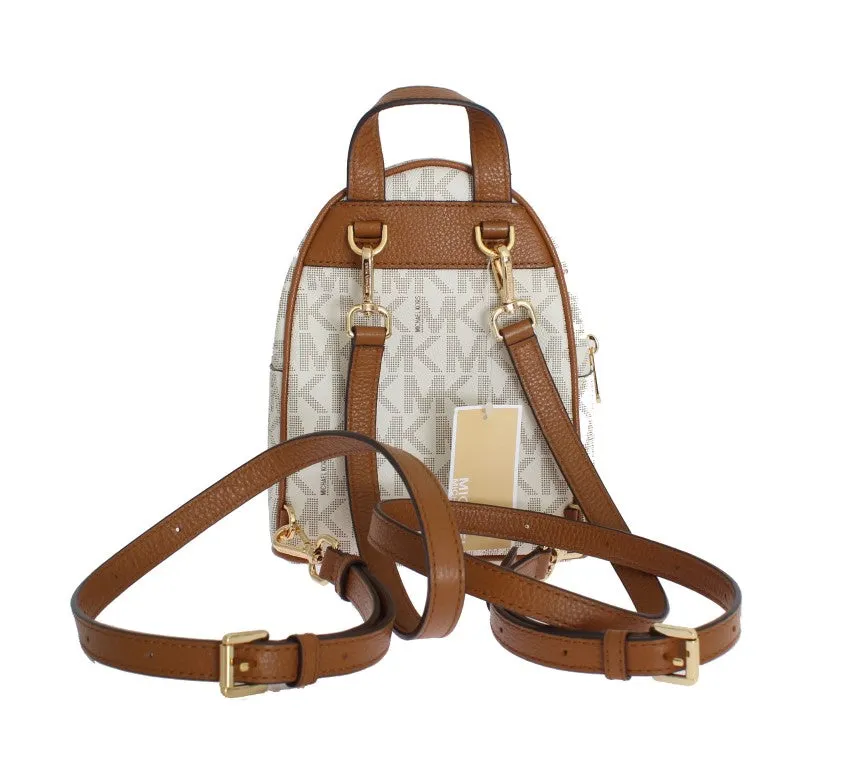 White ABBEY Leather XS Backpack