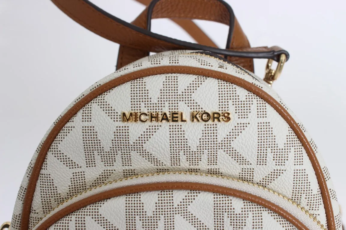 White ABBEY Leather XS Backpack