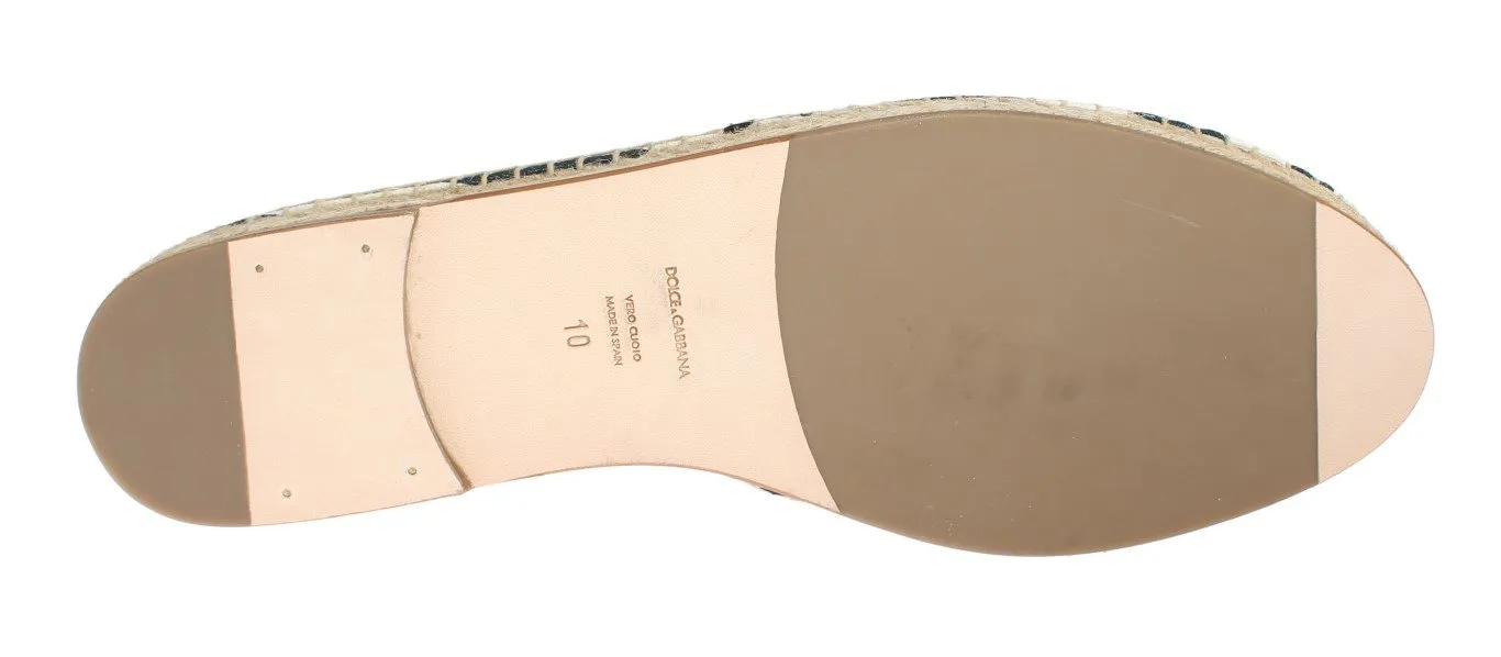 White Canvas Blue Striped Espadrilles