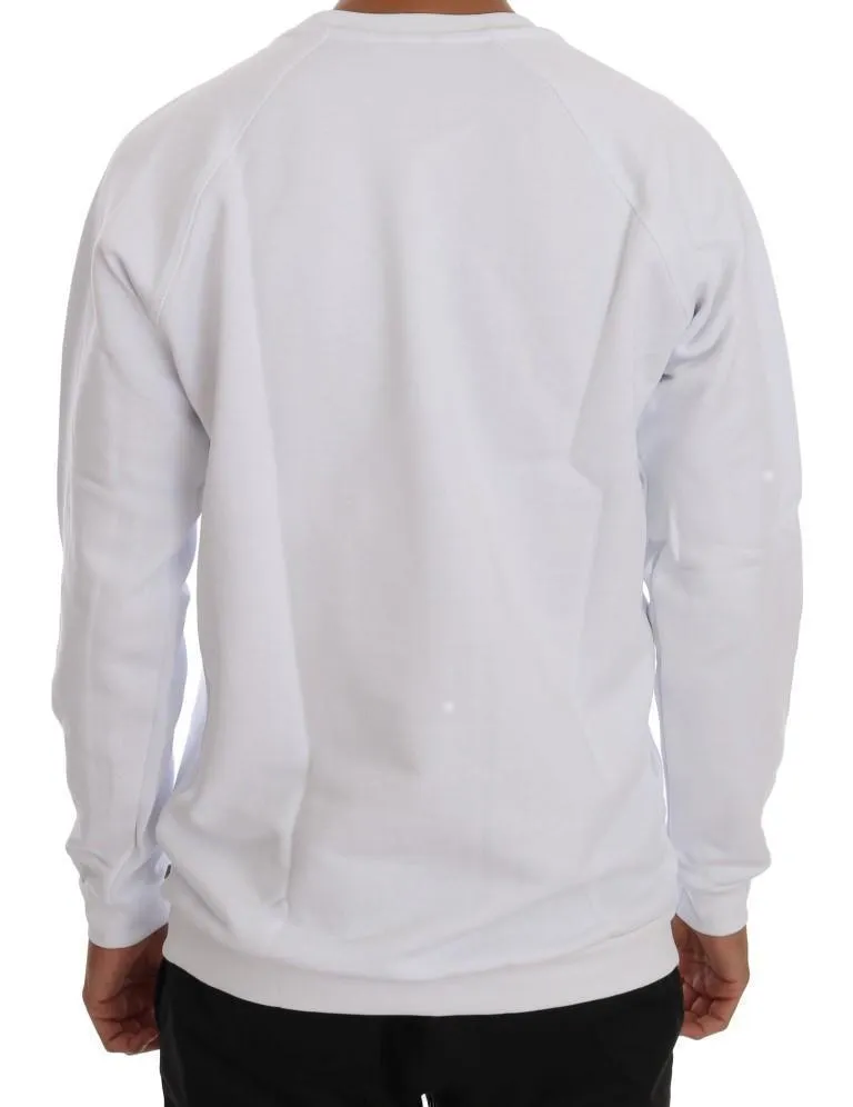 White Crewneck Cotton Sweater