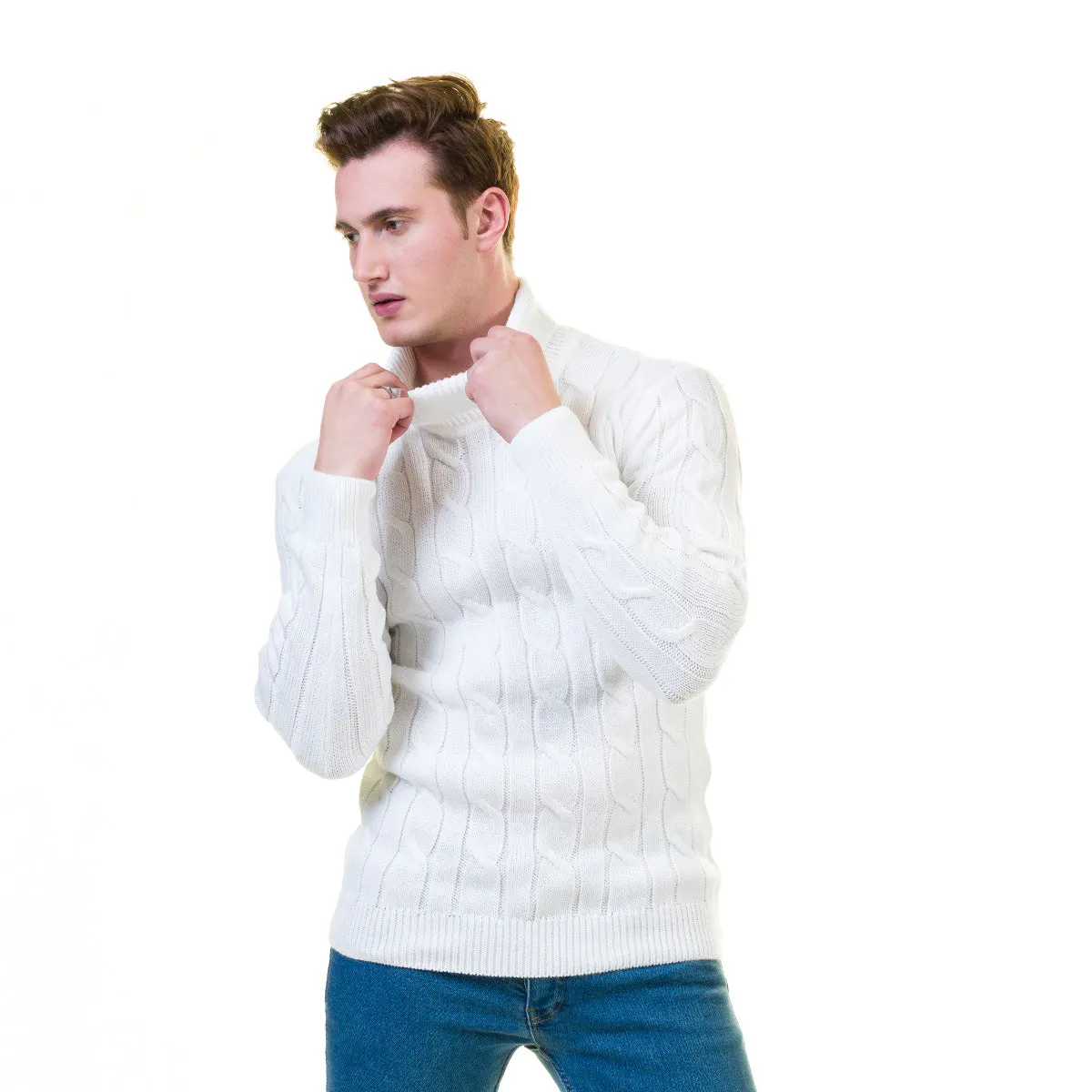 White European Wool Luxury Zippered With Sweater Jacket Warm Winter Tailor Fit