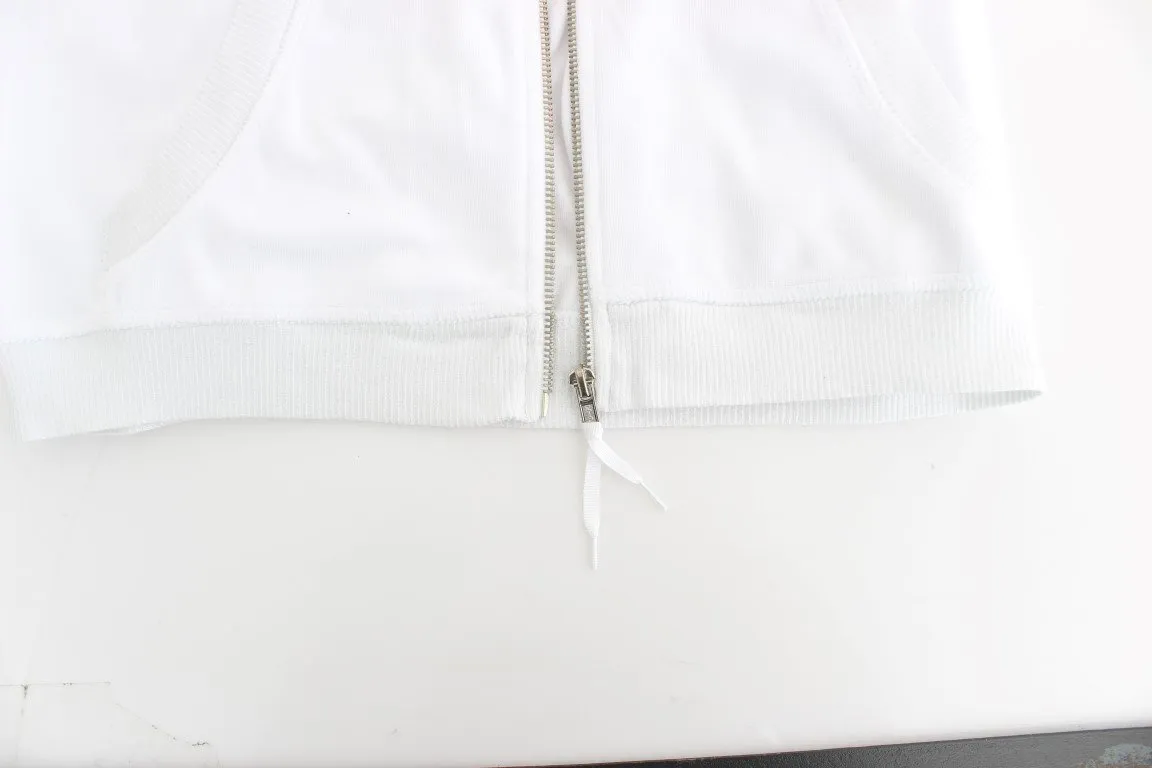 White zipup cotton sweater