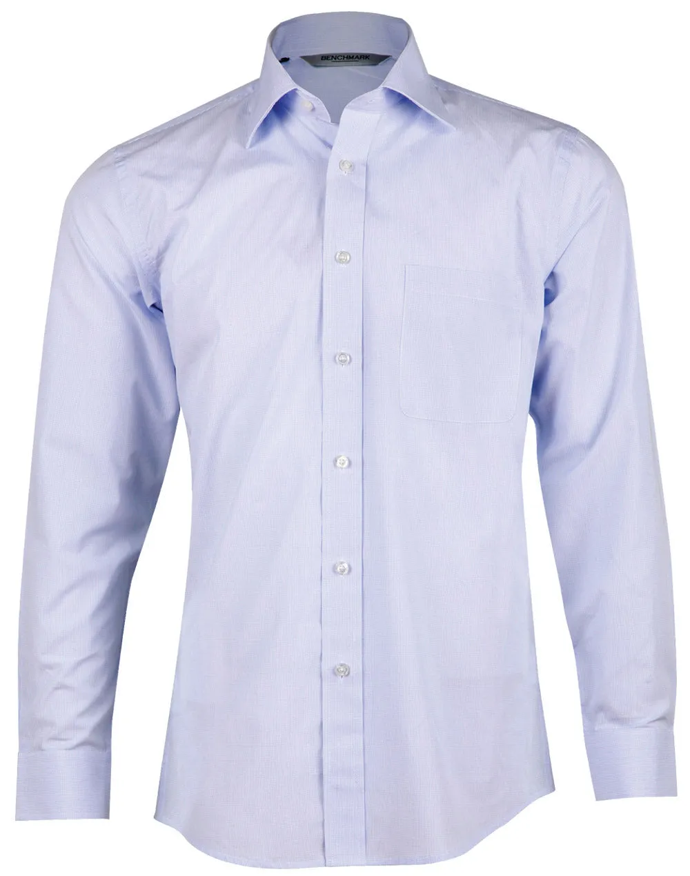 Winning Spirit-Men's Mini Check Premium Cotton Long Sleeve Shirt -M7362