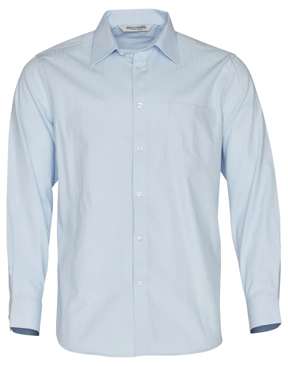 Winning Spirit-Men's Mini Herringbone Long Sleeve Shirt-M7112